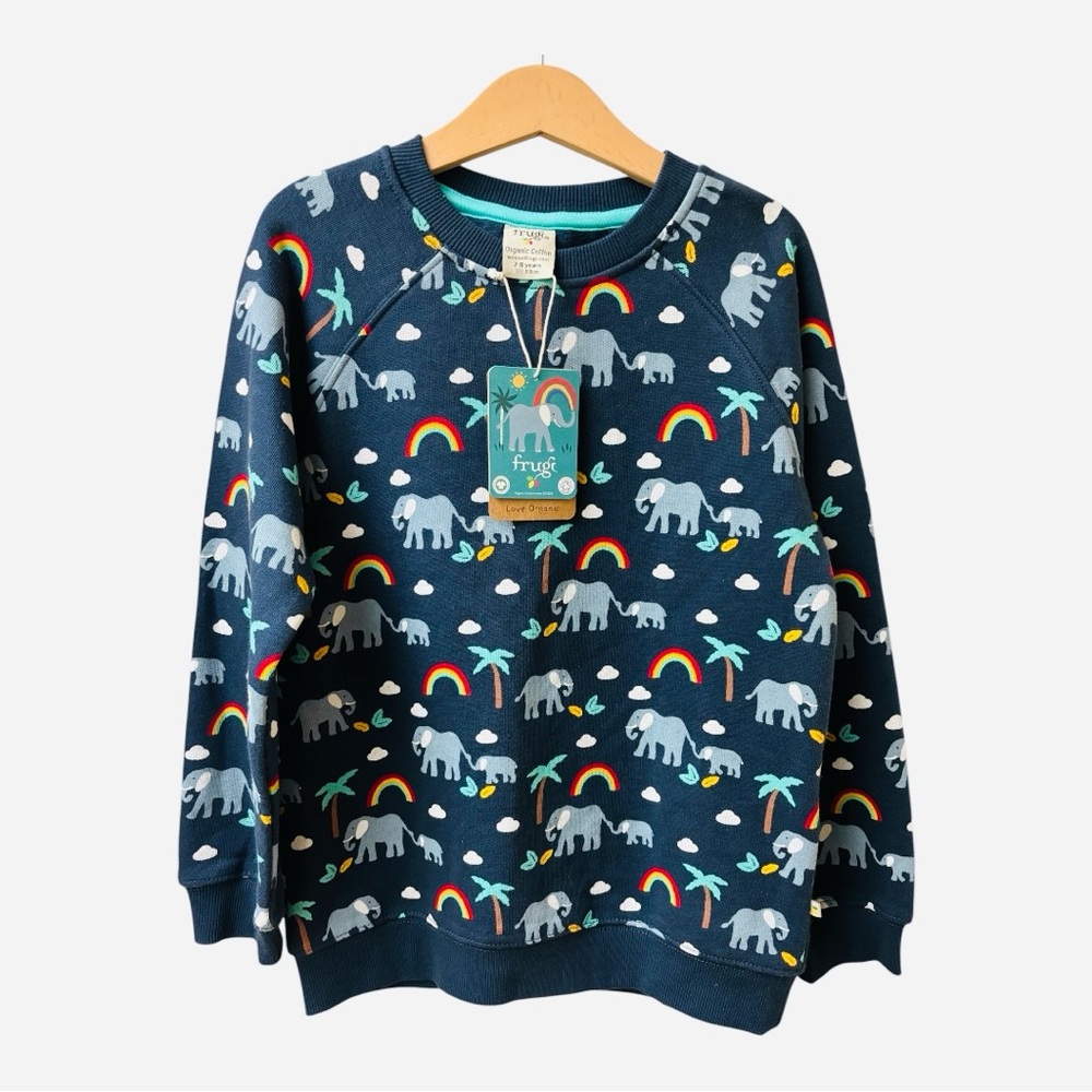 Frugi | Organic Elephant Print Crew Neck Sweatshirt
